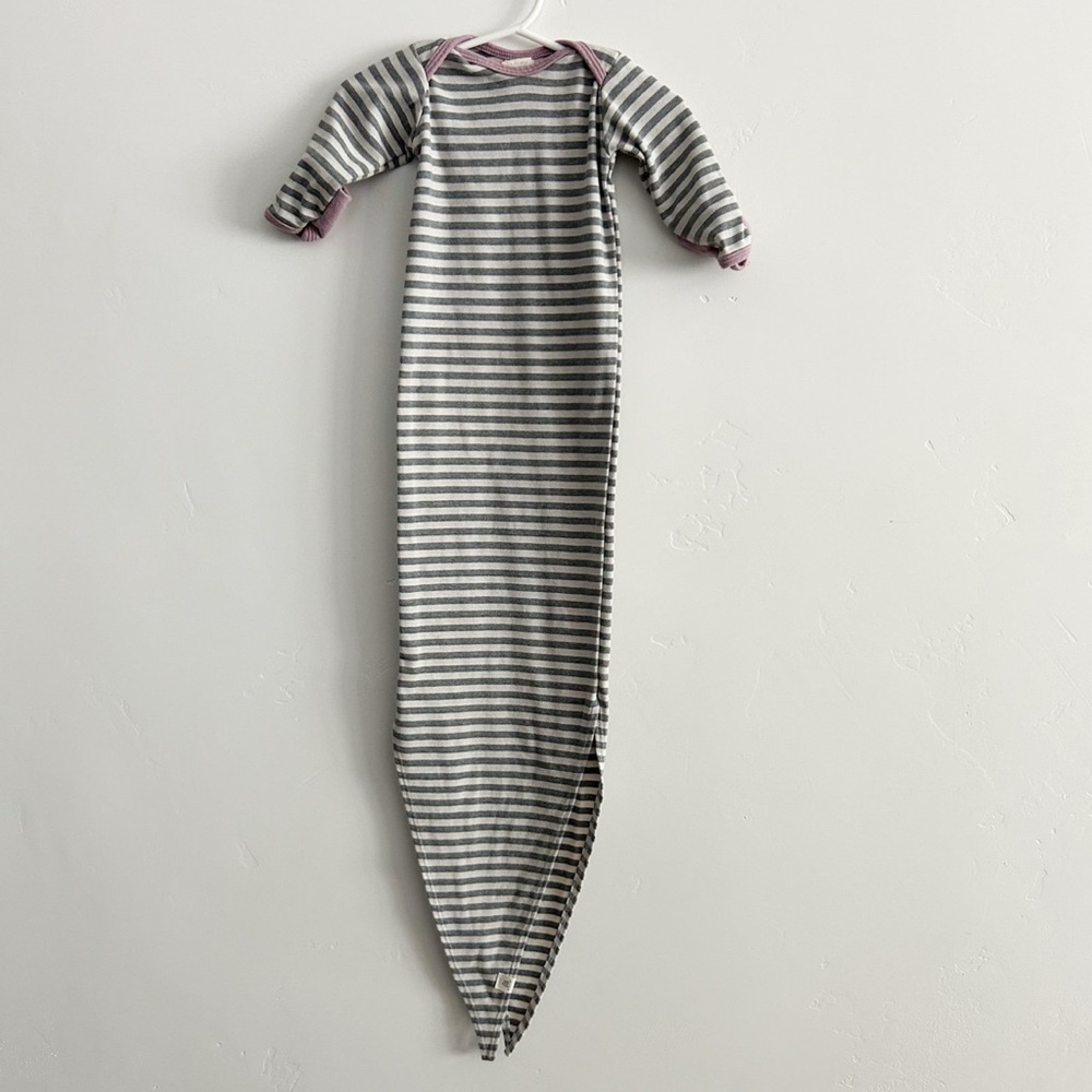 Striped Gray and White Knotted Gown